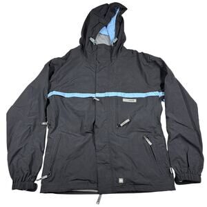 Vintage Planet Earth Jacket Medium Black Hooded Waterproof Snowboard Outdoor